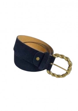 real leather suede ζώνη μαύρο