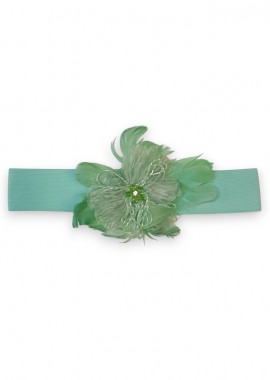 PerfectDress.gr - vintage ελαστική ζώνη flower feather μέντα