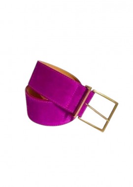 PerfectDress.gr - real leather suede ζώνη Basic φούξια