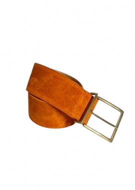 PerfectDress.gr - real leather suede ζώνη Basic ώχρα