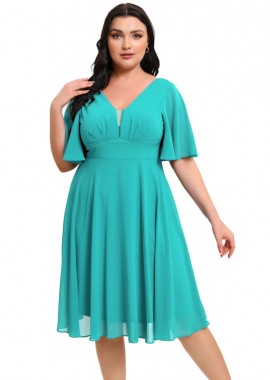 PerfectDress.gr - plus size αέρινο φόρεμα Brenda aqua