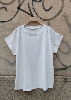 Τ-shirt στρας Galaxy λευκό