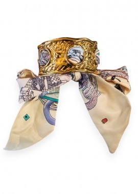 μεταλλικό βραχιόλι με φουλάρι Rumer