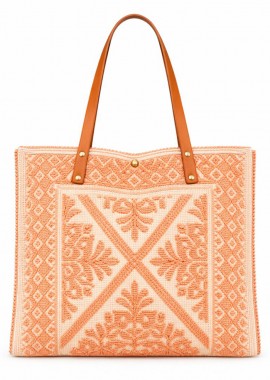 PerfectDress.gr - boho καλοκαιρινή υφαντή τσάντα Tunise peach