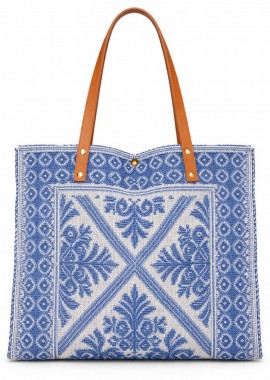 PerfectDress.gr - boho καλοκαιρινή υφαντή τσάντα Tunise μπλε ρουά