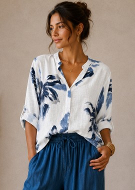 boho chic cosy floral μπλούζα Rio λευκό