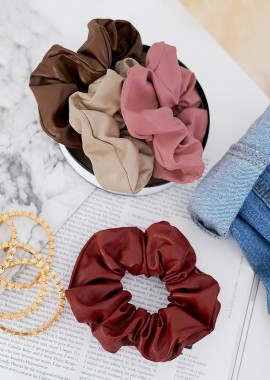 sense-shop - LEATHER SCRUNCHIES