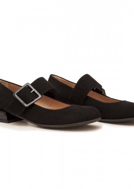 - Δερμάτινες Μπαλαρίνες Art 17FW14 Black Suede