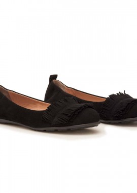 - Δερμάτινες Μπαλαρίνες Art 17FW02 Black Suede