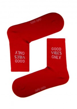 Κάλτσες Good Vibes Only κόκκινο unisex
