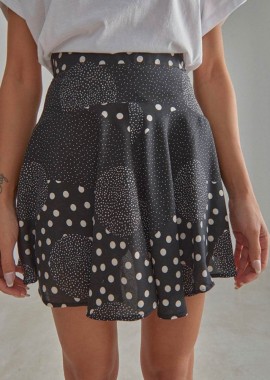 Γυναικεία φούστα με σορτς πουα μαύρο