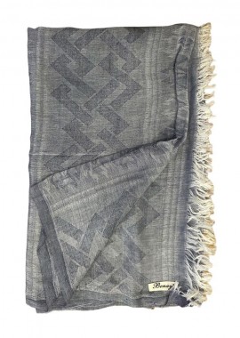 Γυναικείο φουλάρι με σχέδιο - denim μπλε