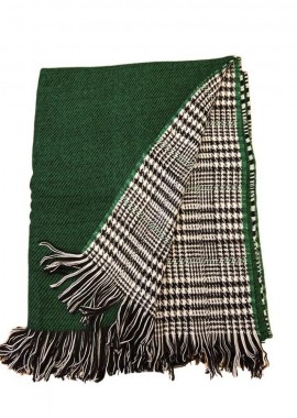 Γυναικείο κασκόλ διπλής όψης πράσινο