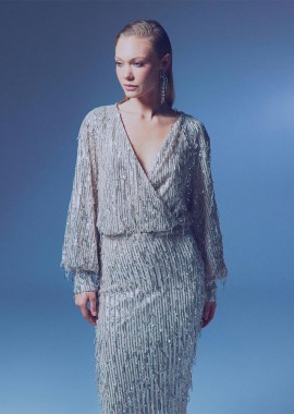 ARINNA γυναίκεια φούστα midi με κρόσσια ζαχαρι