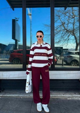 Houston γυναικείο σετ φορμας μπορντο