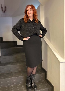 GAP bigsize γυναικεία μιντι μαύρη φούστα