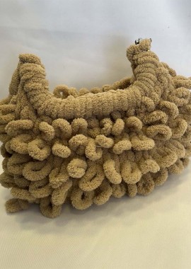 SOU - PUFFY CLUTCH BAG ΜΕ ΦΟΔΡΑ (ΜΠΕΖ)