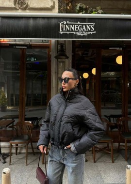 SOU - ANIK γυναικείο κοντό μπουφάν καπιτονέ (Σκούρο Καφέ)