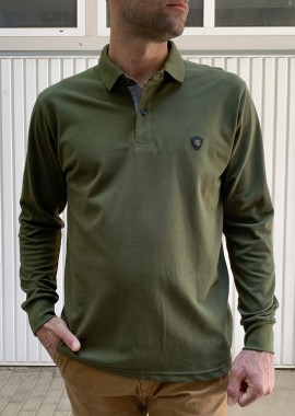 Everbest ανδρική χακί Polo πικέ μπλούζα plus size 241999K