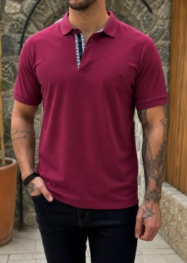 Origin ανδρική κερασί πικέ Polo μπλούζα Plus Size 262723C