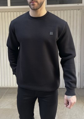 Everbest ανδρικό Plus Size μαύρο φούτερ 2410010