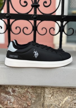 U.S. Polo Assn. ανδρικά ασπρόμαυρα casual sneakers BYRON001DBLK