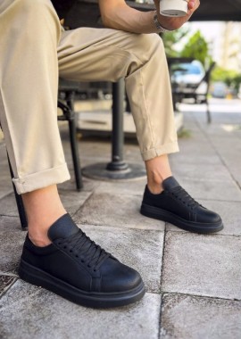 Ανδρικά μαύρα Sneakers με λαστιχένια σόλα CH979M