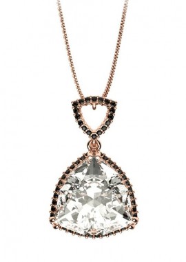Κολιέ Από Ασήμι 925 Ροζ Επιχρυσωμένο Με Swarovski EX10903