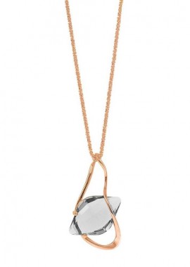 AMOR AMOR - Κολιέ Από Ασήμι 925 Ροζ Επιχρυσωμένο Με Swarovski EX10931