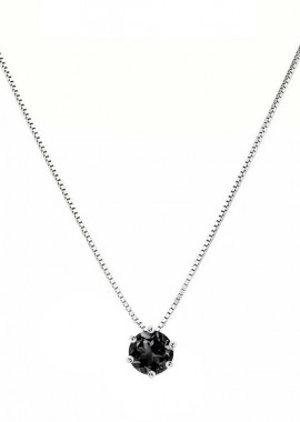 Κολιέ Από Ασήμι 925 Μονόπετρο 5mm/6mm/7mm Με Ζιργκόν Μαύρο SS12282