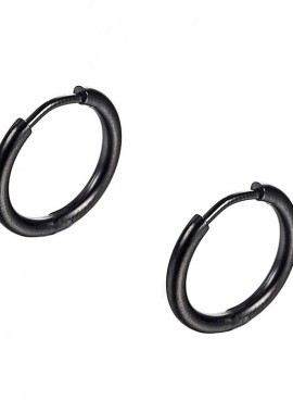 Σκουλαρίκια Κρίκοι 2,5x12 mm Από Ατσάλι Μαύρο AS48657