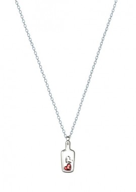 AMOR AMOR - Κολιέ Από Ασήμι 925 Με Καρδιές Swarovski Κόκκινες EX15409
