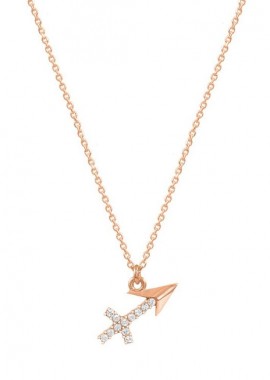AMOR AMOR - Κολιέ Από Ασήμι 925 Ροζ Επιχρυσωμένο Με Το Ζώδιο Του Τοξότη EX16535