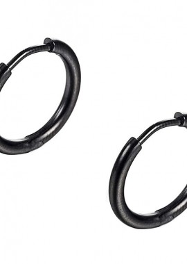 Σκουλαρίκια Κρίκοι 2,5x16 mm Από Ατσάλι Μαύρο AS48658