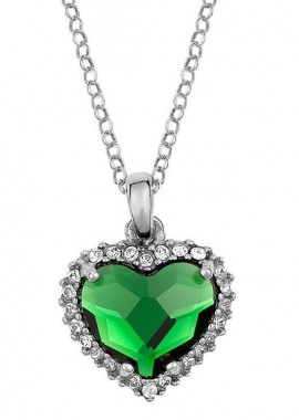 Κολιέ Από Ασήμι 925 Επιπλατινωμένο Με Καρδιά Swarovski EX18707
