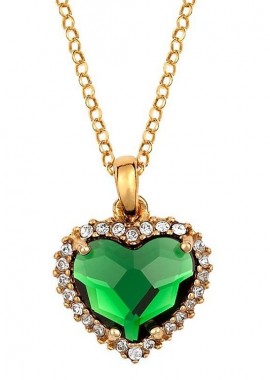 AMOR AMOR - Κολιέ Από Ασήμι 925 Επιχρυσωμένο Με Καρδιά Swarovski EX18708