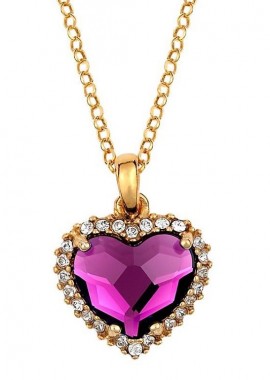 Κολιέ Από Ασήμι 925 Επιχρυσωμένο Με Καρδιά Swarovski EX18714