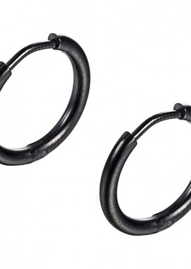 Σκουλαρίκια Κρίκοι 2,5x18 mm Από Ατσάλι Μαύρο AS48659
