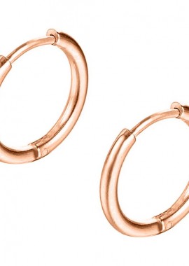 Σκουλαρίκια Κρίκοι 2,5x18 mm Από Ατσάλι Ροζ Επιχρυσωμένο 24Κ AS48669
