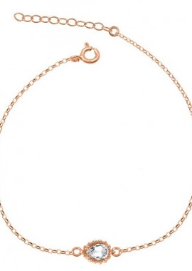 AMOR AMOR - Βραχιόλι Από Ασήμι 925 Ροζ Επιχρυσωμένο Με Swarovski EX26958