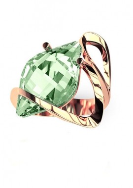 AMOR AMOR - Δαχτυλίδι Από Ασήμι 925 Ροζ Επιχρυσωμένο Με Swarovski EX34217