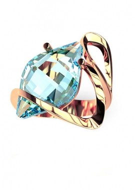 AMOR AMOR - Δαχτυλίδι Από Ασήμι 925 Ροζ Επιχρυσωμένο Με Swarovski EX34219