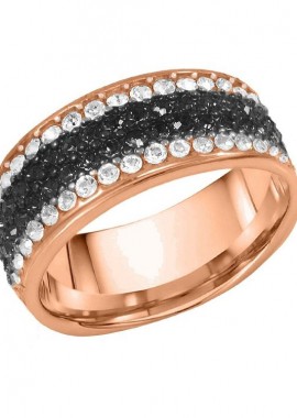 AMOR AMOR - Δαχτυλίδι Από Ασήμι 925 Ροζ Επιχρυσωμένο Με Swarovski EX39370