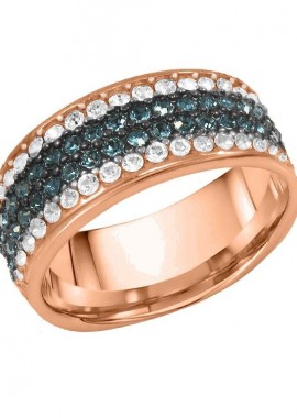 AMOR AMOR - Δαχτυλίδι Από Ασήμι 925 Ροζ Επιχρυσωμένο Με Swarovski EX39373
