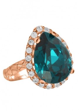 Δαχτυλίδι Από Ασήμι 925 Ροζ Επιχρυσωμένο Με Swarovski EX39388