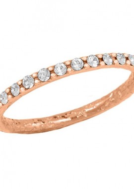 AMOR AMOR - Δαχτυλίδι Από Ασήμι 925 Ροζ Επιχρυσωμένο Με Swarovski EX39400