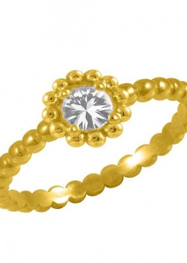 AMOR AMOR - Δαχτυλίδι Από Ασήμι 925 Επιχρυσωμενο Με Swarovski EX39442