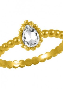 Δαχτυλίδι Από Ασήμι 925 Επιχρυσωμενο Με Swarovski EX39445