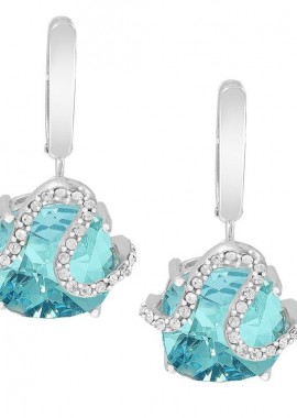 Σκουλαρίκια Από Ασήμι 925 Επιπλατινωμένο Με Swarovski EX43201