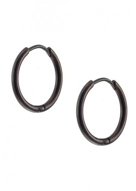 Σκουλαρίκια Κρίκοι 1,6x10 mm Από Ατσάλι Μαύρο AS48649